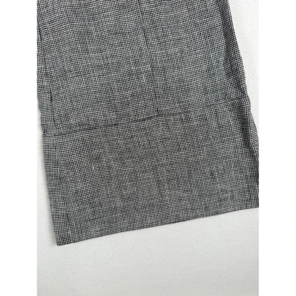 Reformation Houndstooth Wide Leg Pants‎ Womens 2 Black White Linen High Rise Zip